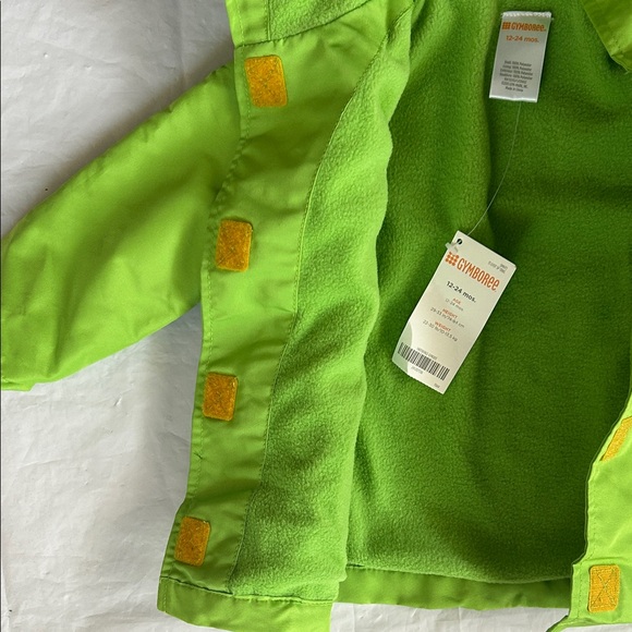 Gymboree Lime Green Hooded Raincoat with Flower Appliqués - Picture 7 of 10